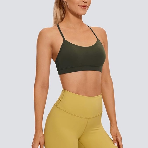 CRZ YOGA Butterluxe Y Back Sports Bra Size Small Olive Green - Picture 2 of 9